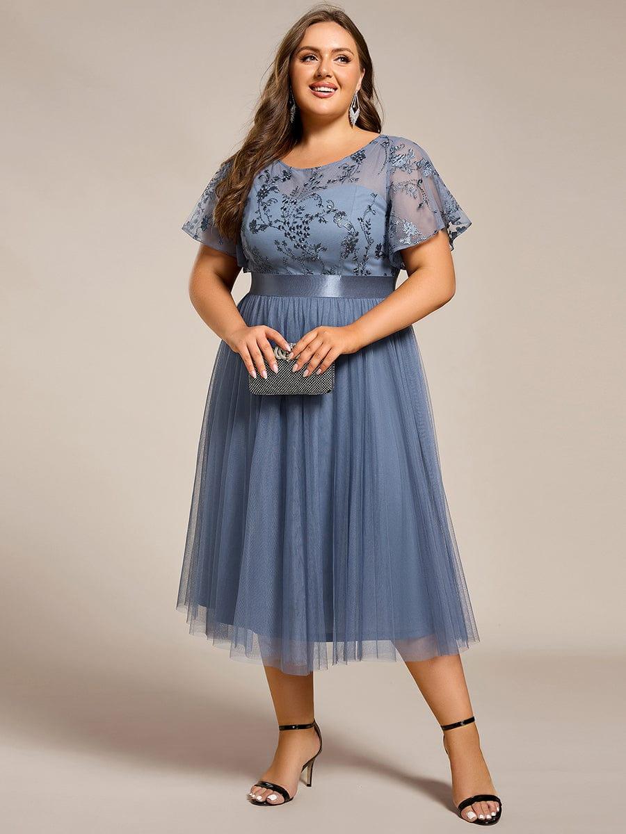 ever MARA|Round Neck Embellished Midi Tulle Wedding Guest Dress - Image 19