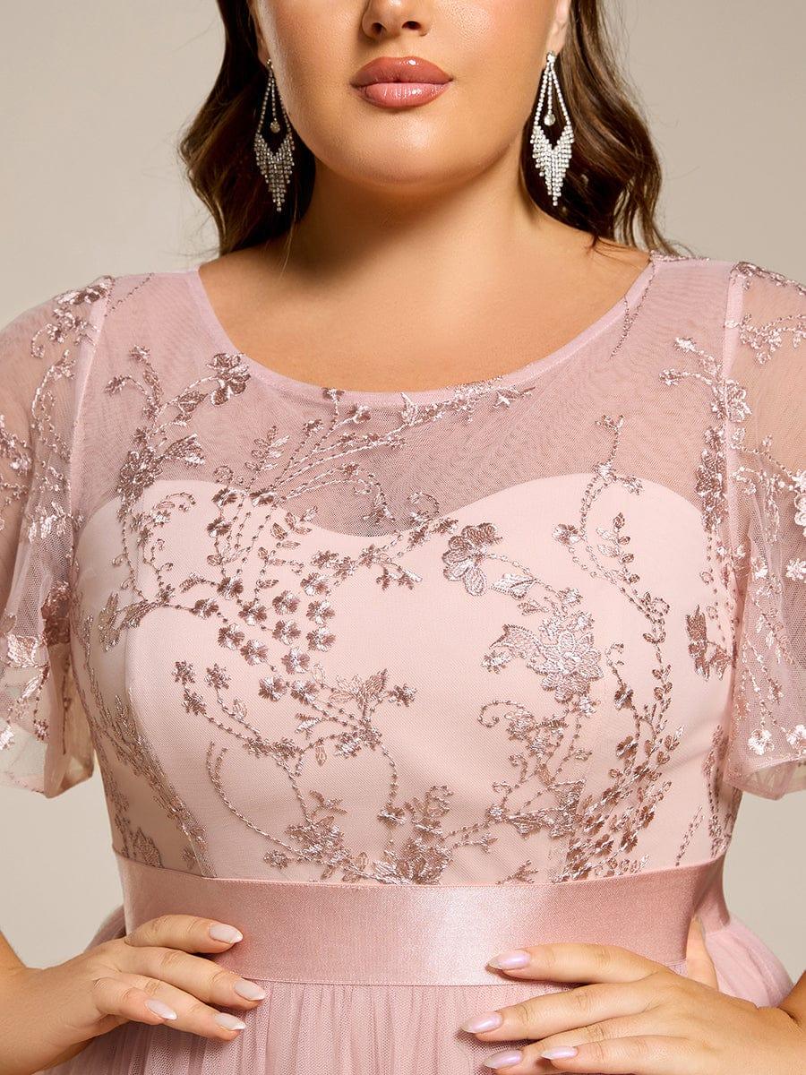 ever MARA|Round Neck Embellished Midi Tulle Wedding Guest Dress - Image 8