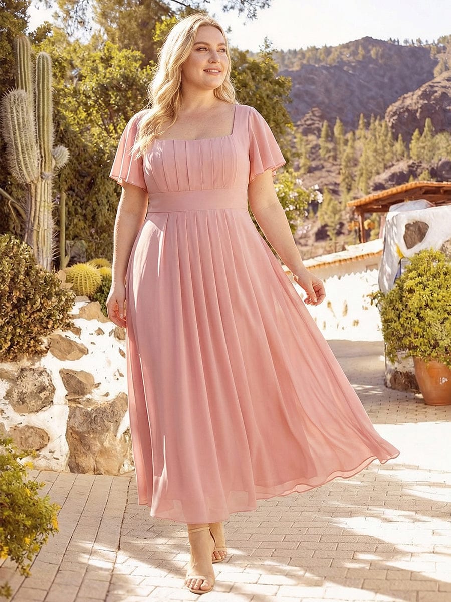 ever AVIEL|Ruched Chiffon Ruffle Sleeve Dress - Image 24