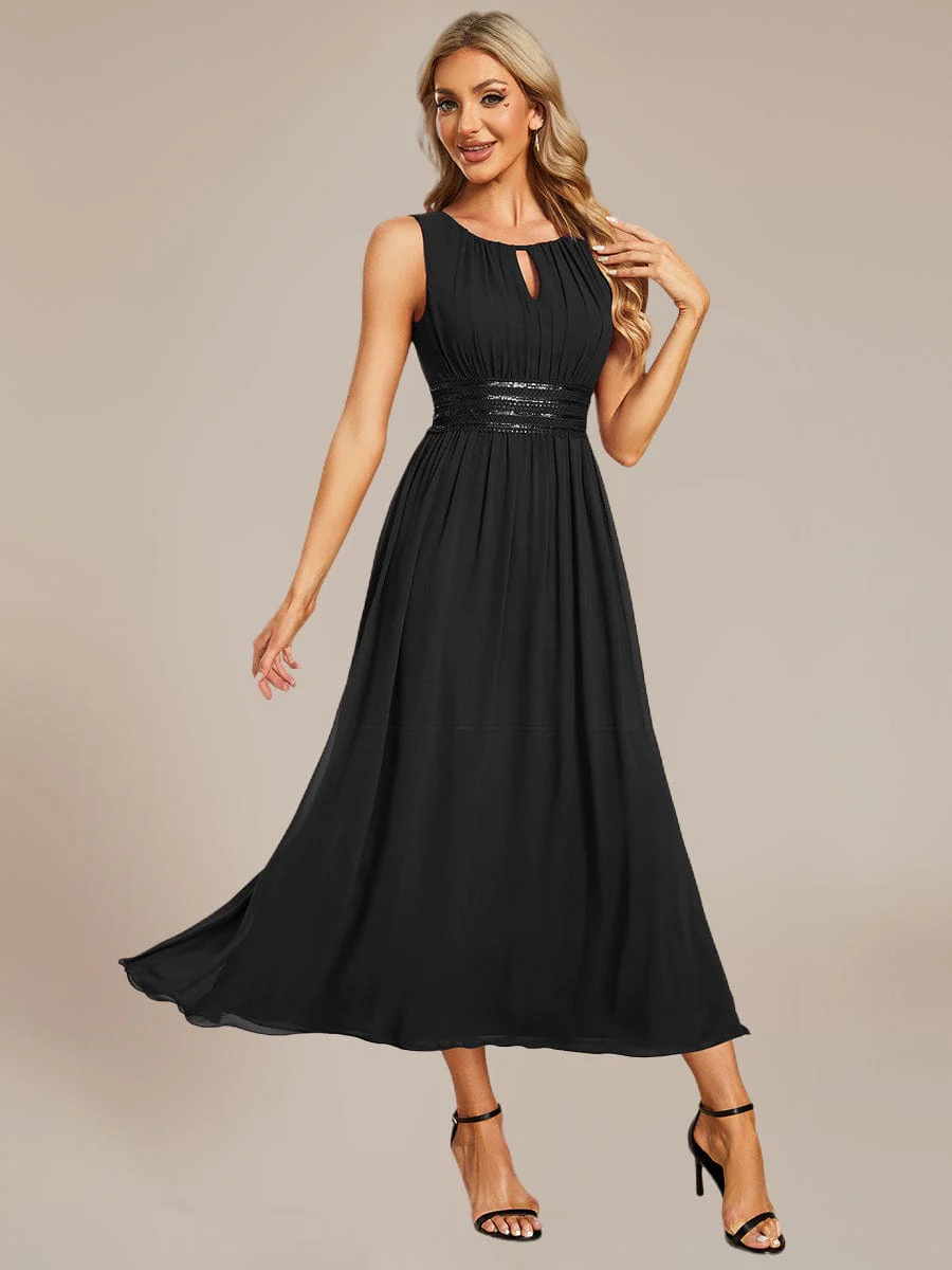 ever LIORAEL|Ruched Chiffon Midi Bridesmaid Dress - Image 15
