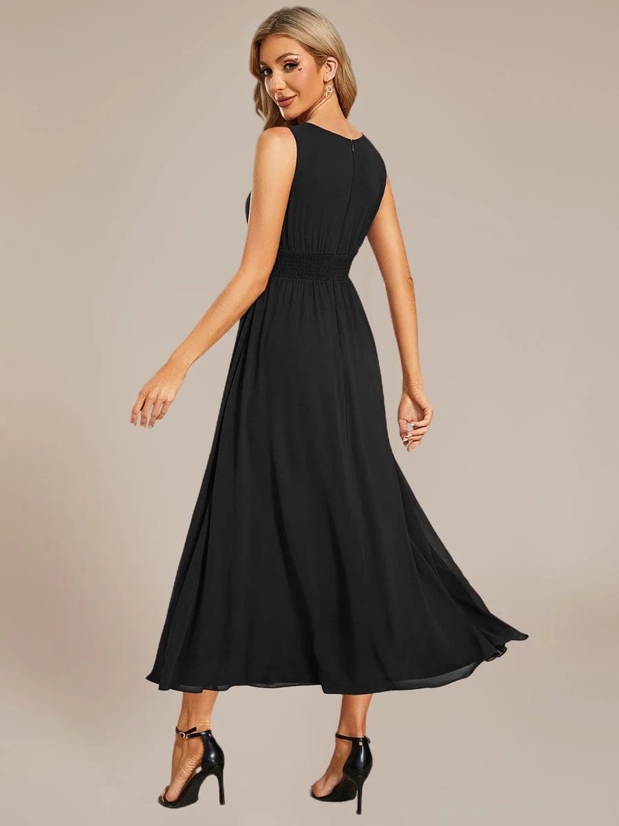 ever LIORAEL|Ruched Chiffon Midi Bridesmaid Dress - Image 2