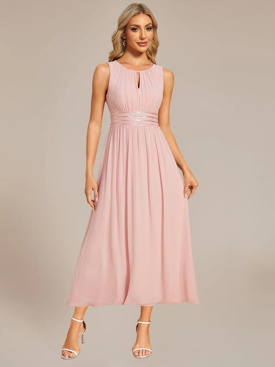 ever LIORAEL|Ruched Chiffon Midi Bridesmaid Dress - Image 21