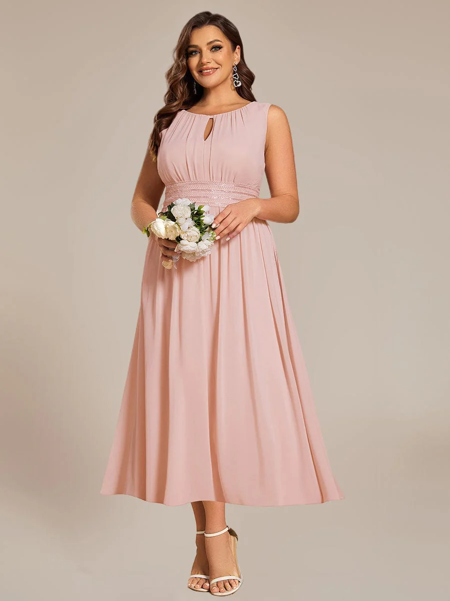 ever LIORAEL|Ruched Chiffon Midi Bridesmaid Dress - Image 30