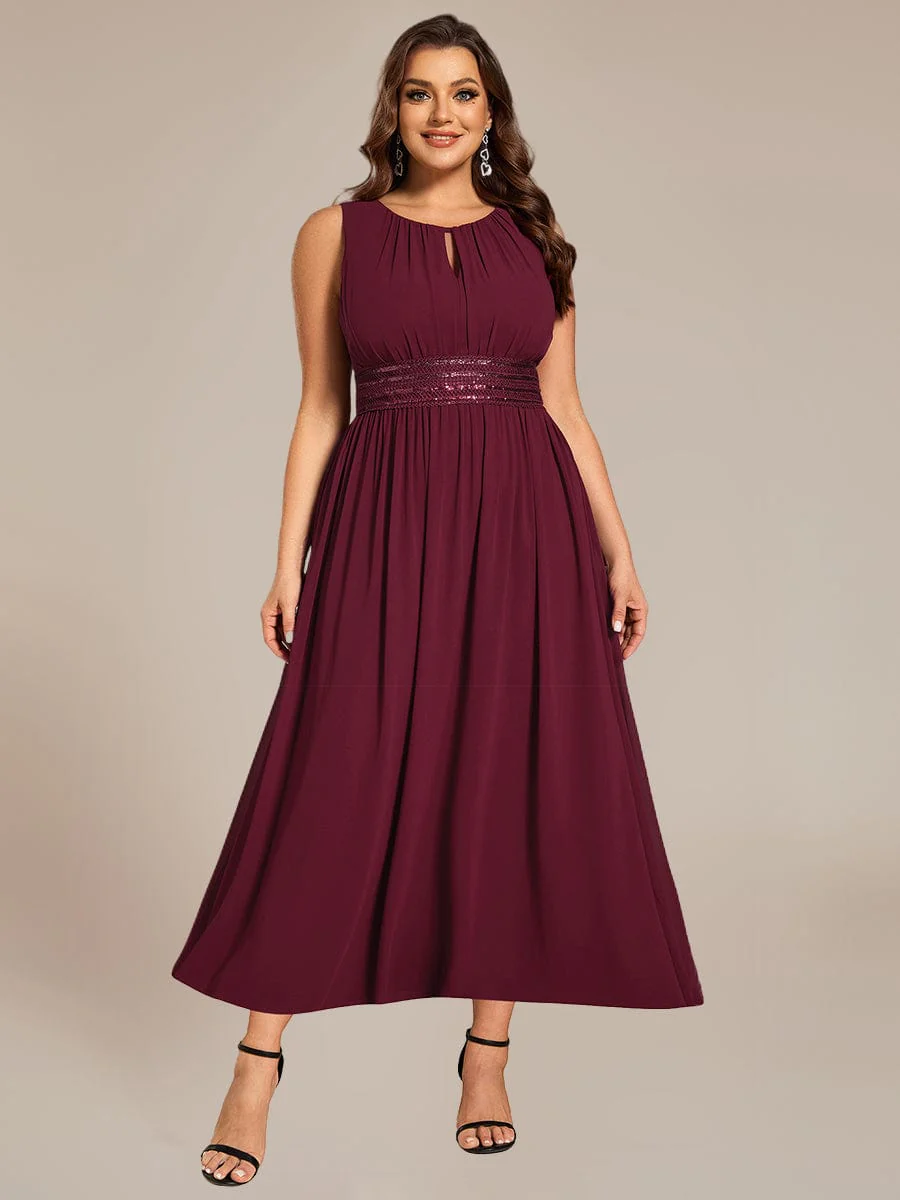ever LIORAEL|Ruched Chiffon Midi Bridesmaid Dress - Image 8