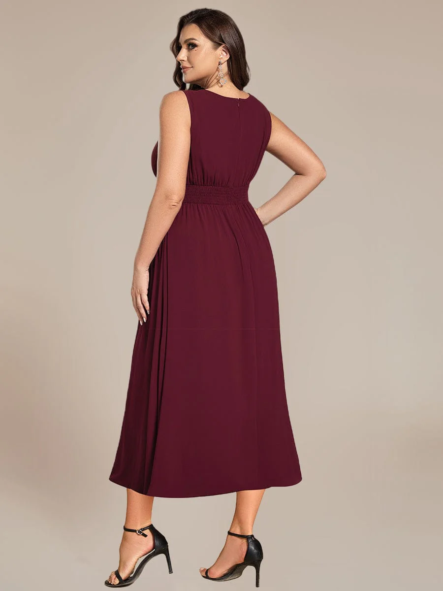 ever LIORAEL|Ruched Chiffon Midi Bridesmaid Dress - Image 9