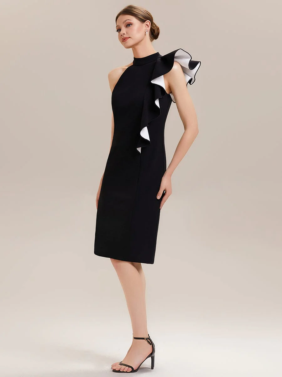 ever OBSIDIAN|Ruffled Knit Sleeveless Dress - Image 5