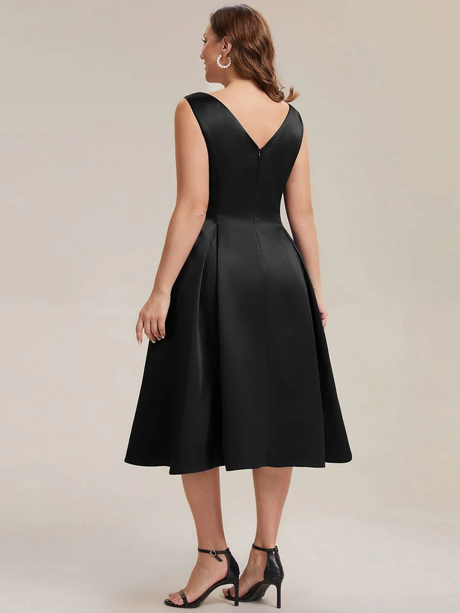 Satin Sleeveless Ball-Gown Dress - Image 11