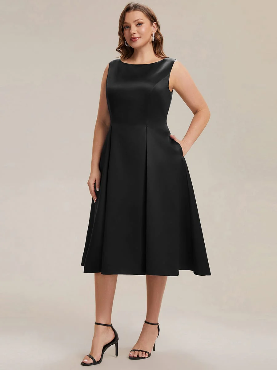 Satin Sleeveless Ball-Gown Dress - Image 14