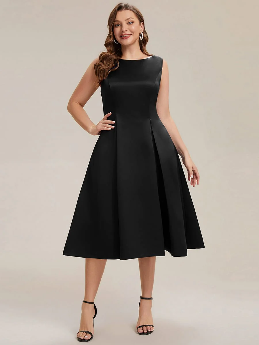 Satin Sleeveless Ball-Gown Dress - Image 15