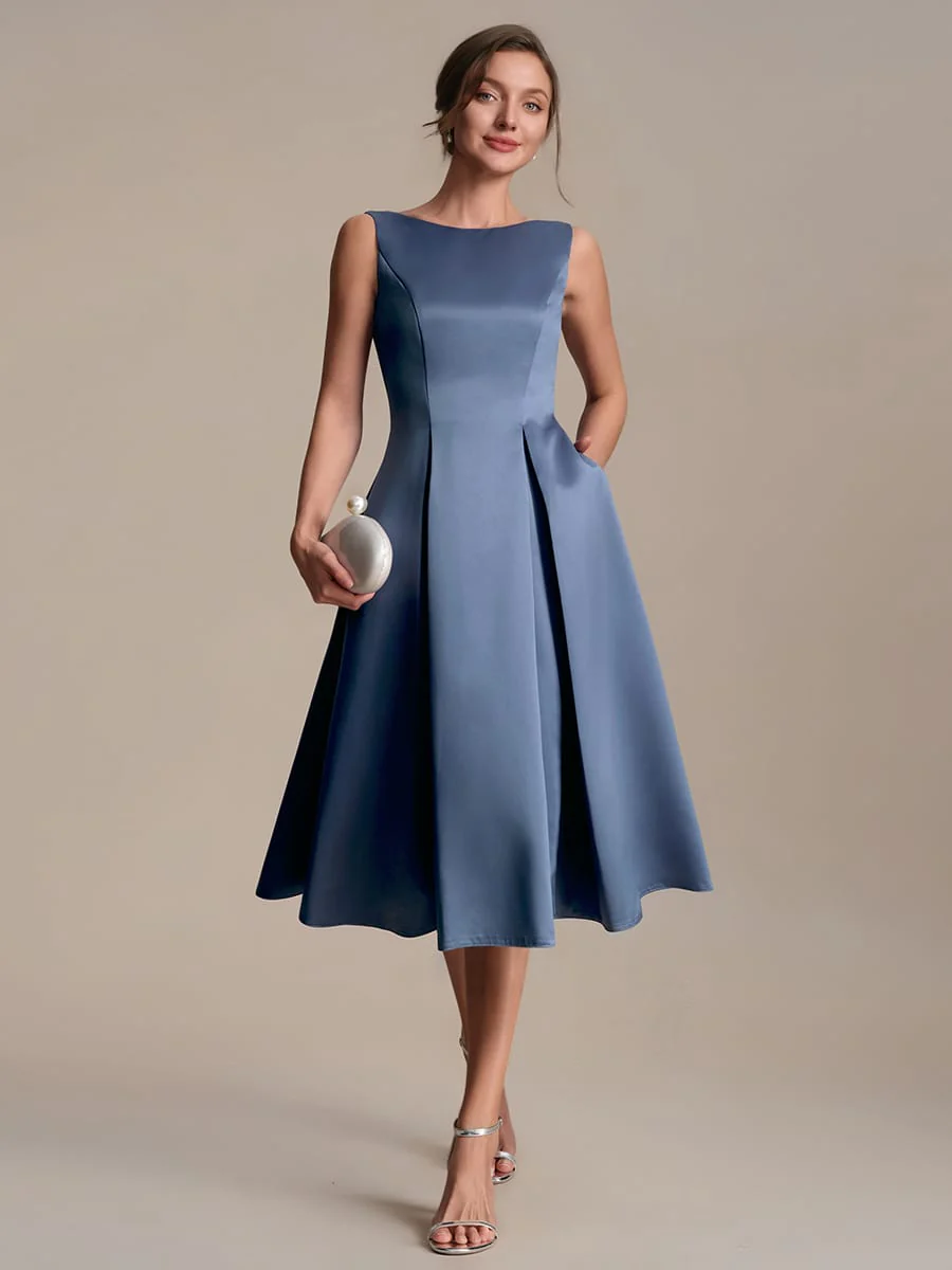 Satin Sleeveless Ball-Gown Dress - Image 16