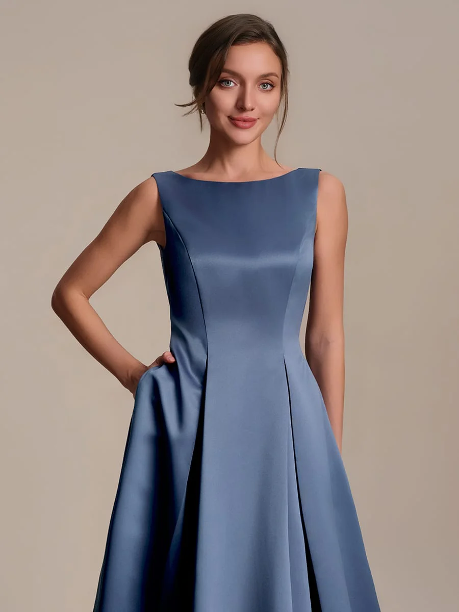Satin Sleeveless Ball-Gown Dress - Image 19