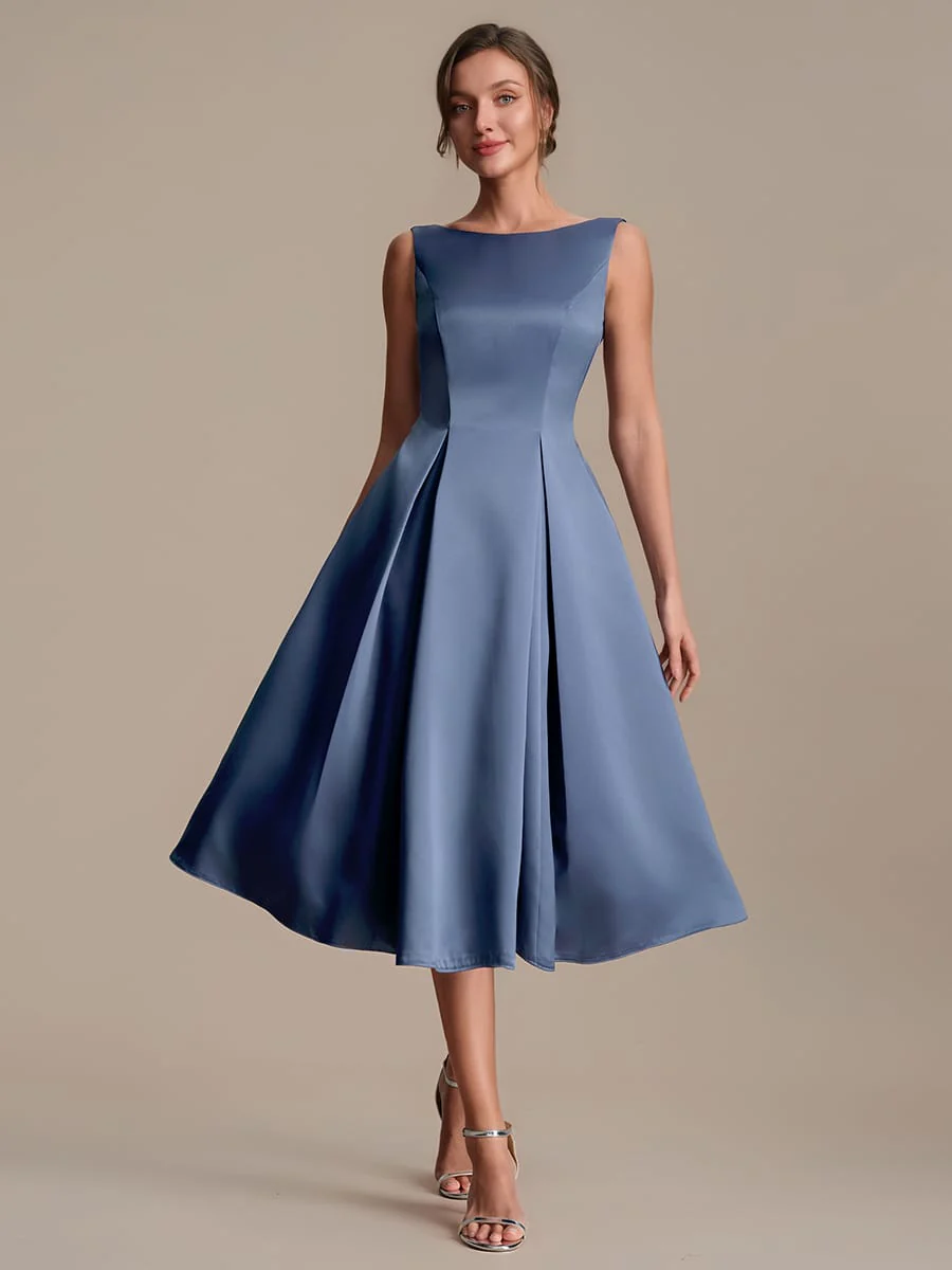 Satin Sleeveless Ball-Gown Dress - Image 21