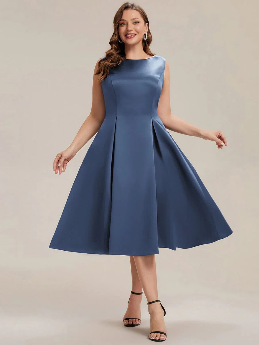 Satin Sleeveless Ball-Gown Dress - Image 22