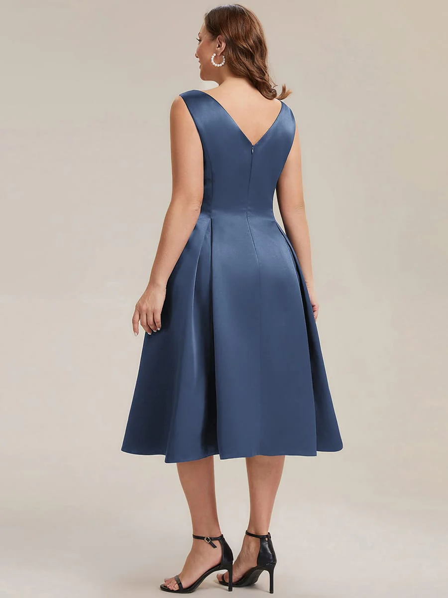 Satin Sleeveless Ball-Gown Dress - Image 23