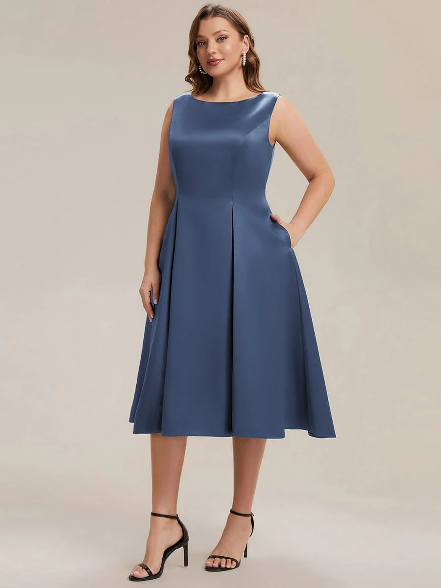 Satin Sleeveless Ball-Gown Dress - Image 25