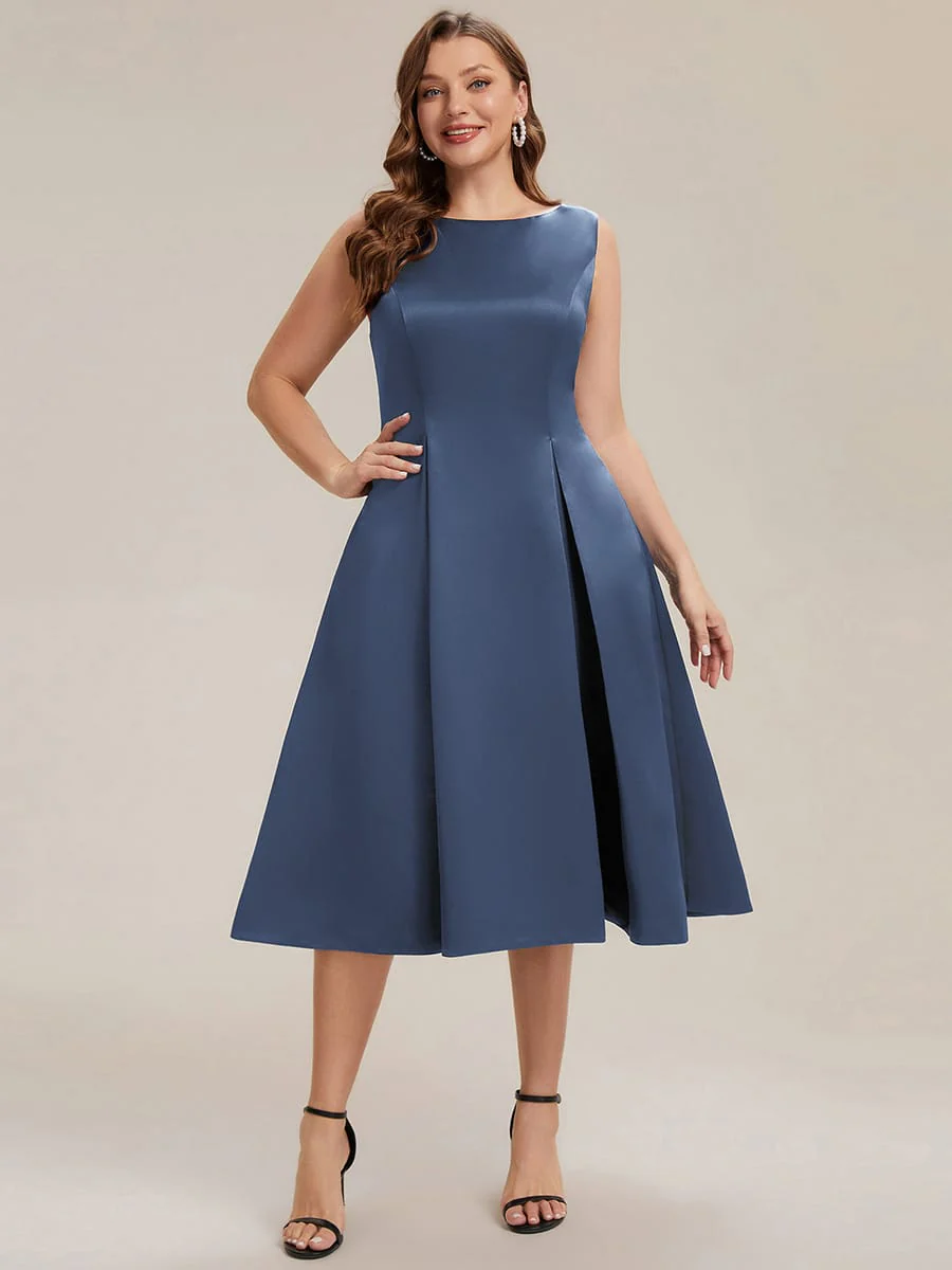 Satin Sleeveless Ball-Gown Dress - Image 26