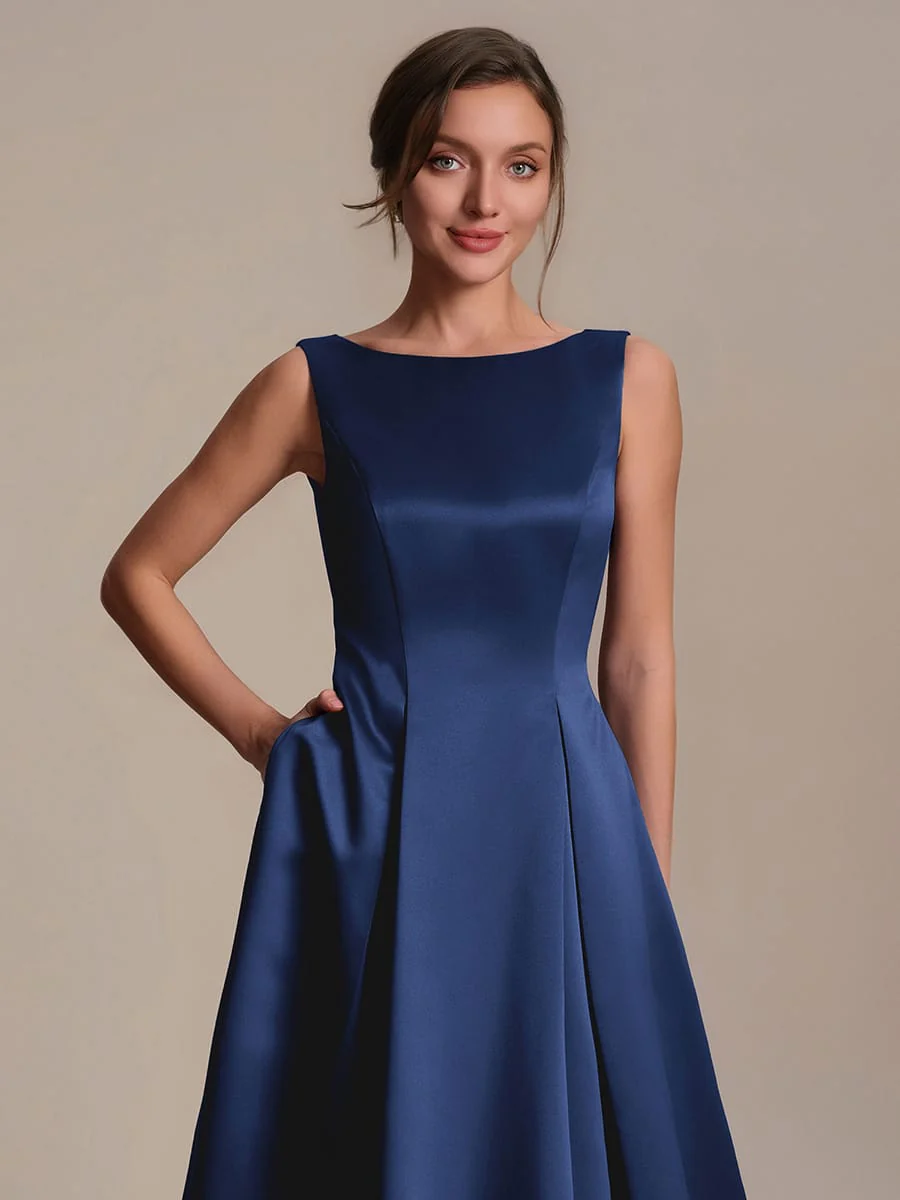 Satin Sleeveless Ball-Gown Dress - Image 27