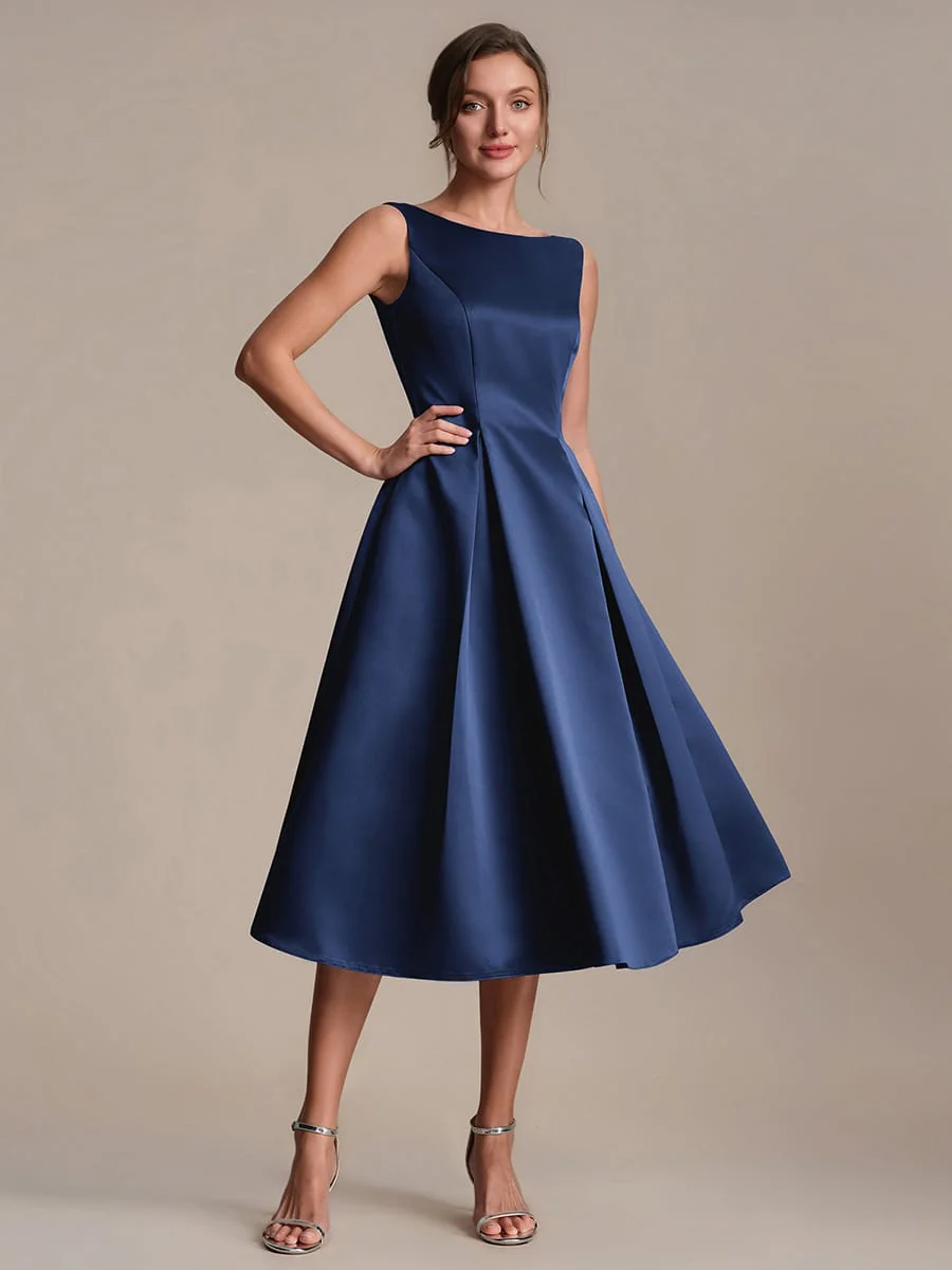 Satin Sleeveless Ball-Gown Dress - Image 28