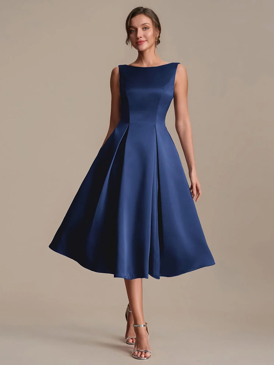 Satin Sleeveless Ball-Gown Dress - Image 29