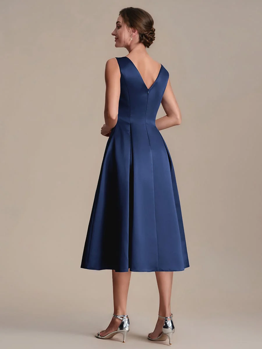 Satin Sleeveless Ball-Gown Dress - Image 3