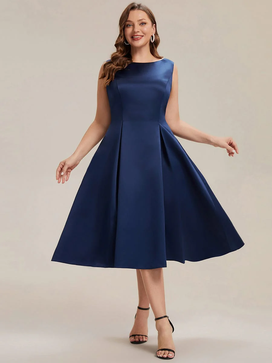Satin Sleeveless Ball-Gown Dress - Image 30