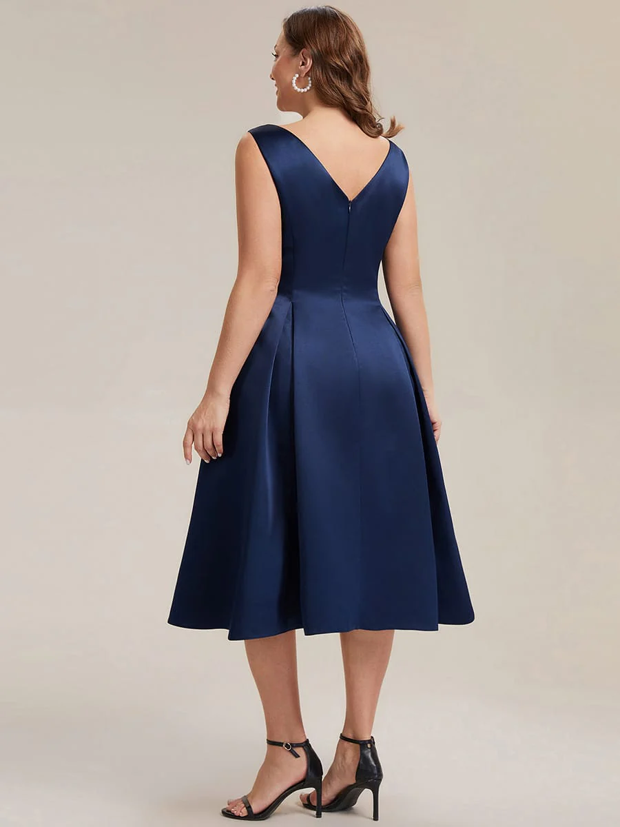 Satin Sleeveless Ball-Gown Dress - Image 31