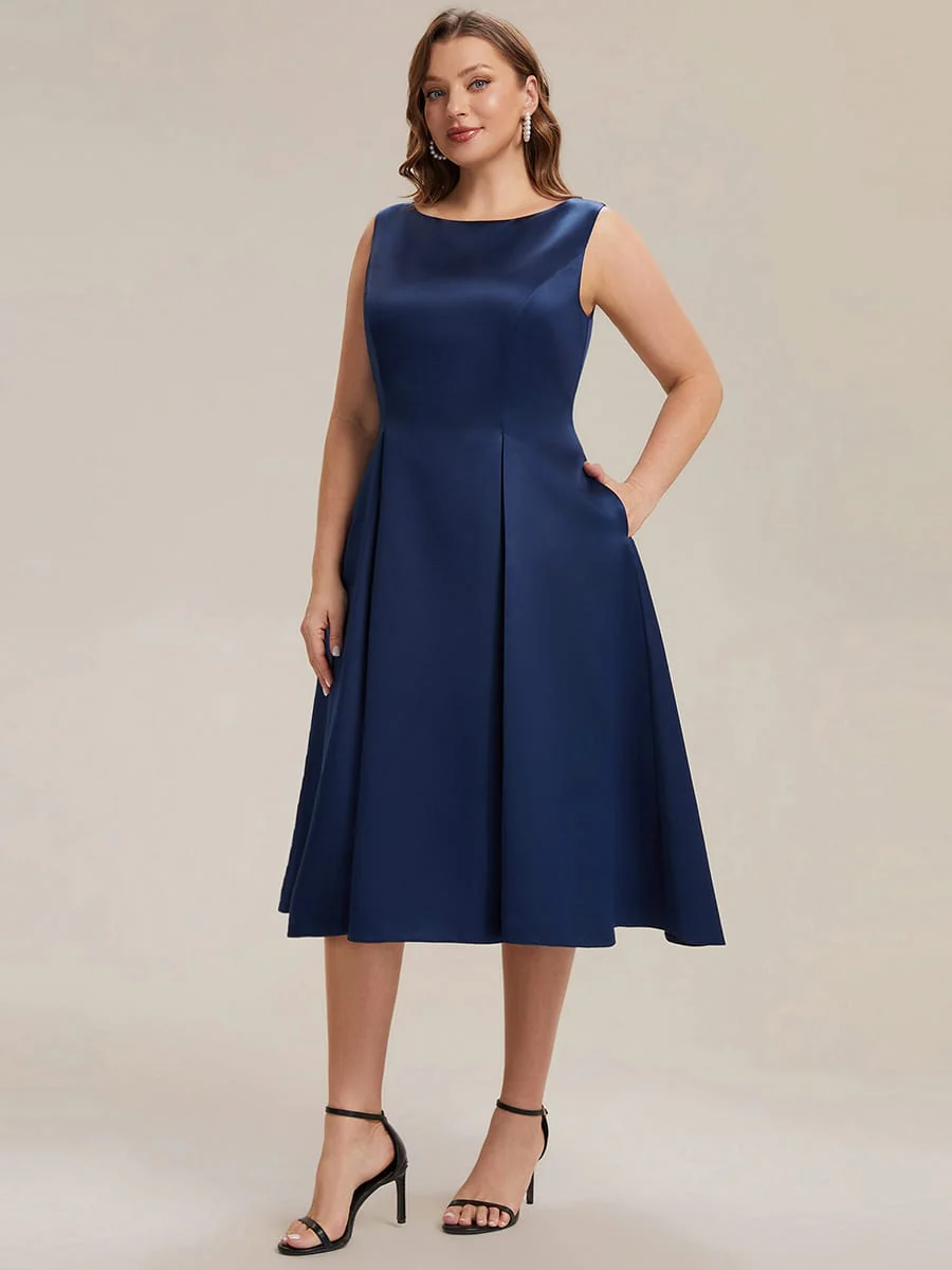 Satin Sleeveless Ball-Gown Dress - Image 33
