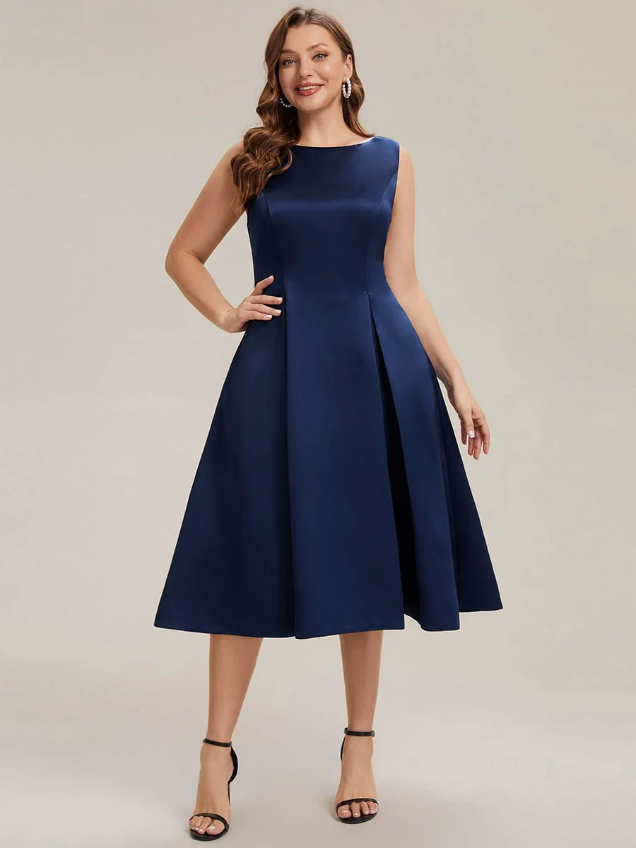 Satin Sleeveless Ball-Gown Dress - Image 34
