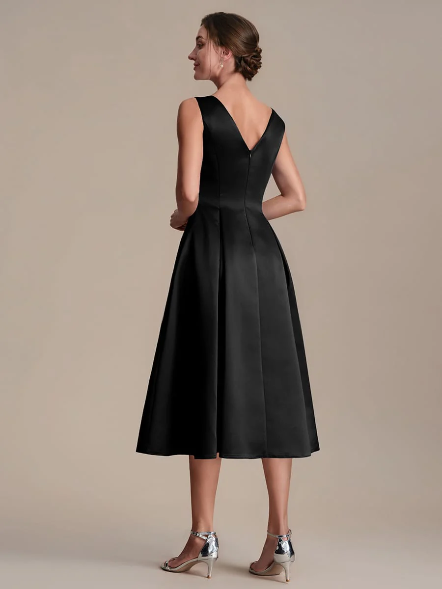Satin Sleeveless Ball-Gown Dress - Image 5