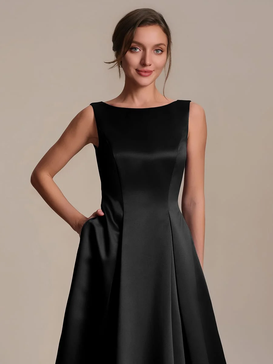 Satin Sleeveless Ball-Gown Dress - Image 7