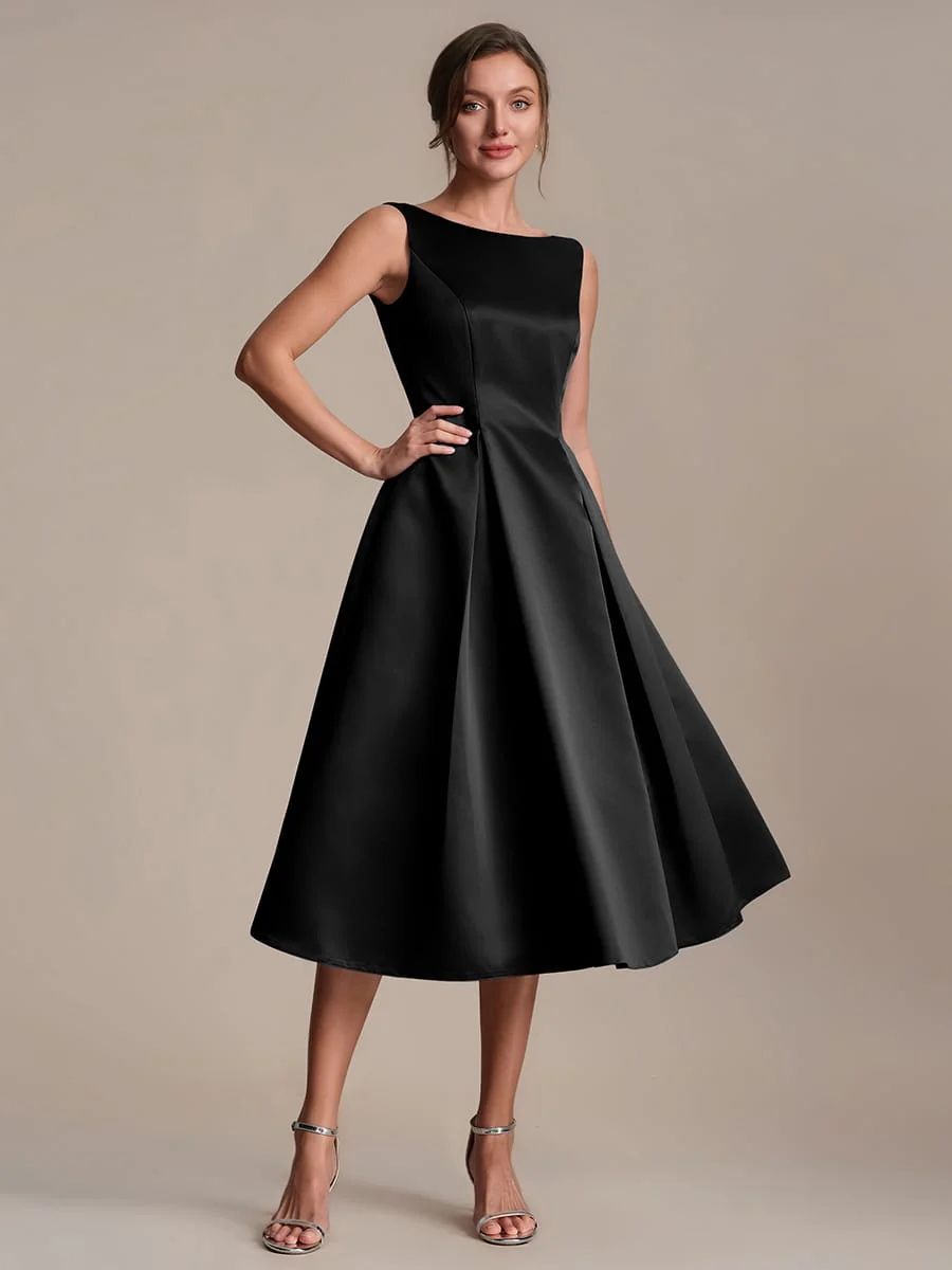 Satin Sleeveless Ball-Gown Dress - Image 8