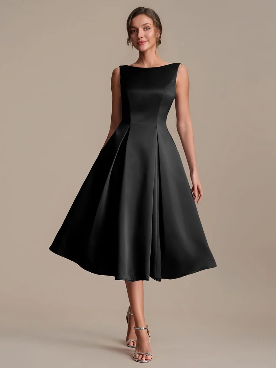 Satin Sleeveless Ball-Gown Dress - Image 9