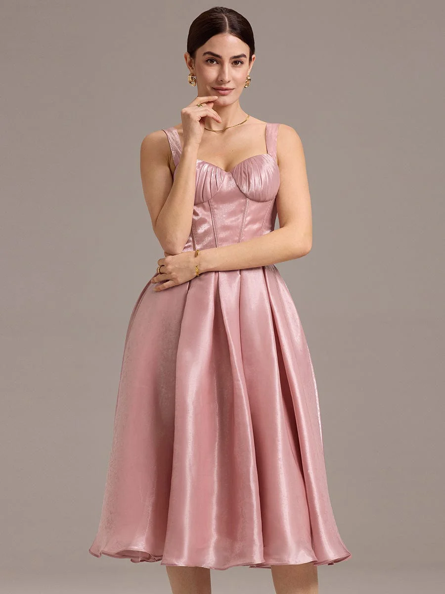 Corset Satin A-line Guest Dress - Image 3