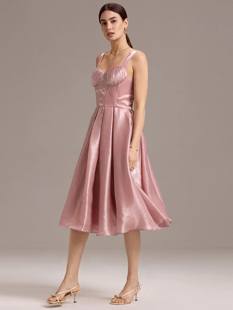Corset Satin A-line Guest Dress - Image 4