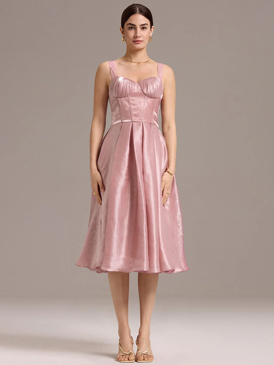 Corset Satin A-line Guest Dress - Image 5