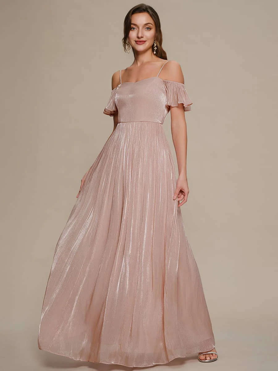 Sea-island Filament Fabircs Off the Shoulder A-Line Dress - Image 4