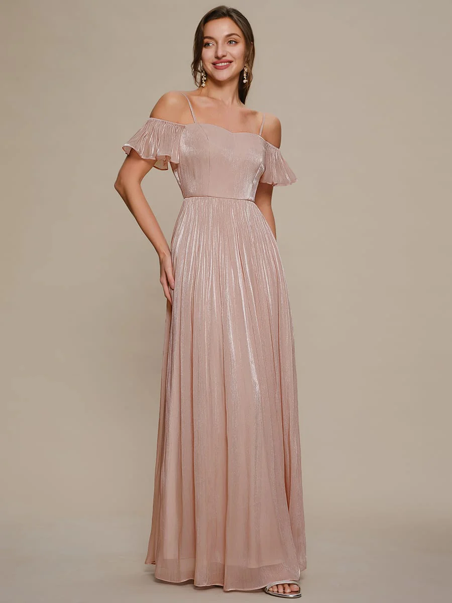 Sea-island Filament Fabircs Off the Shoulder A-Line Dress - Image 5