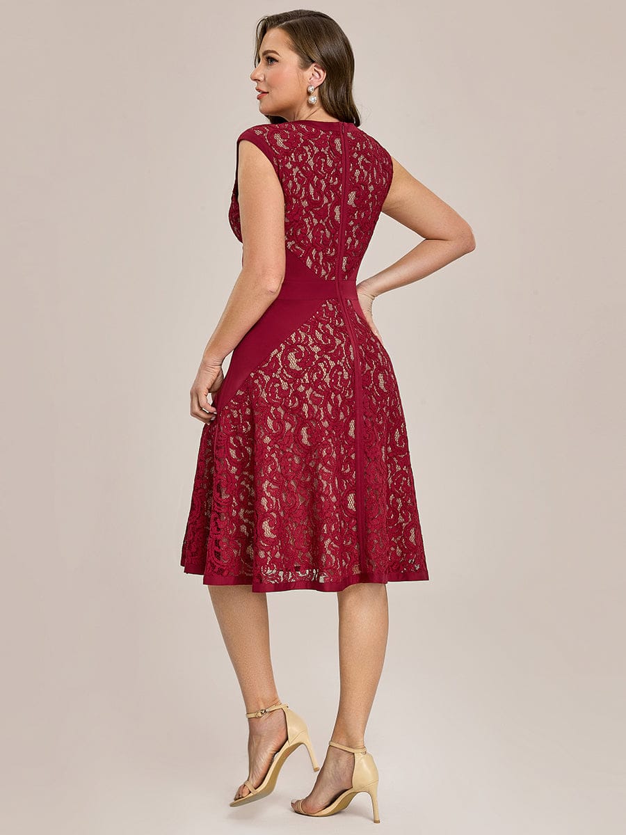 ever TOVE|See-through Lace Cap Sleeve Dress - Image 12