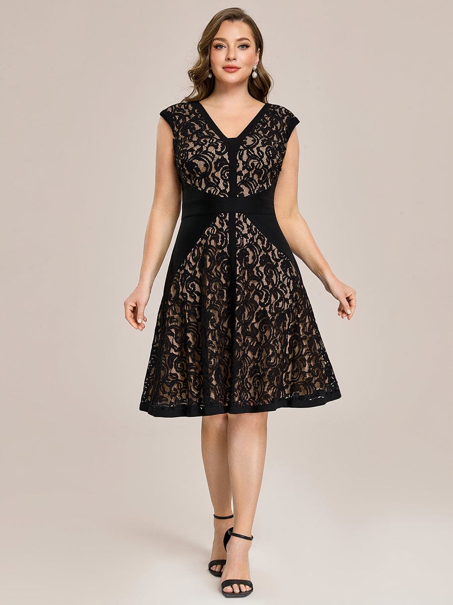 ever TOVE|See-through Lace Cap Sleeve Dress - Image 18