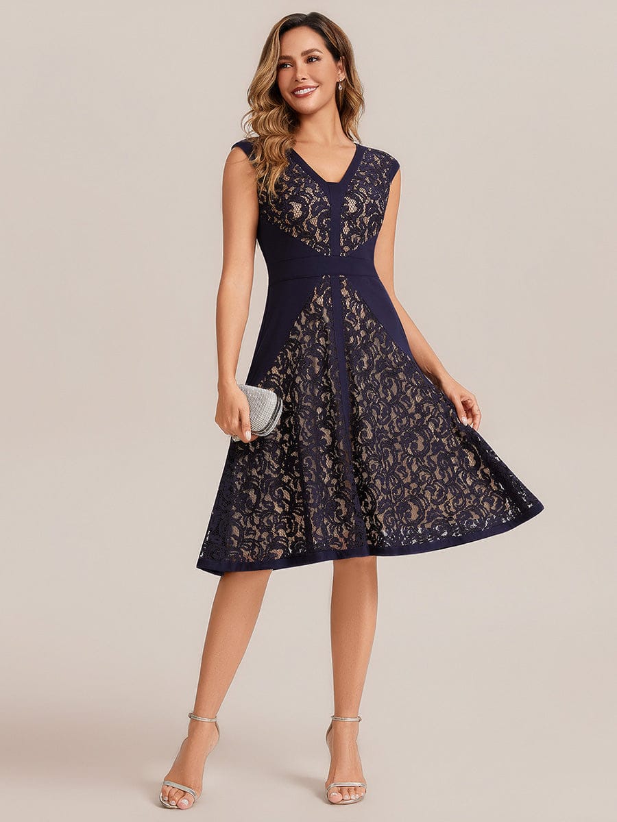 ever TOVE|See-through Lace Cap Sleeve Dress - Image 27