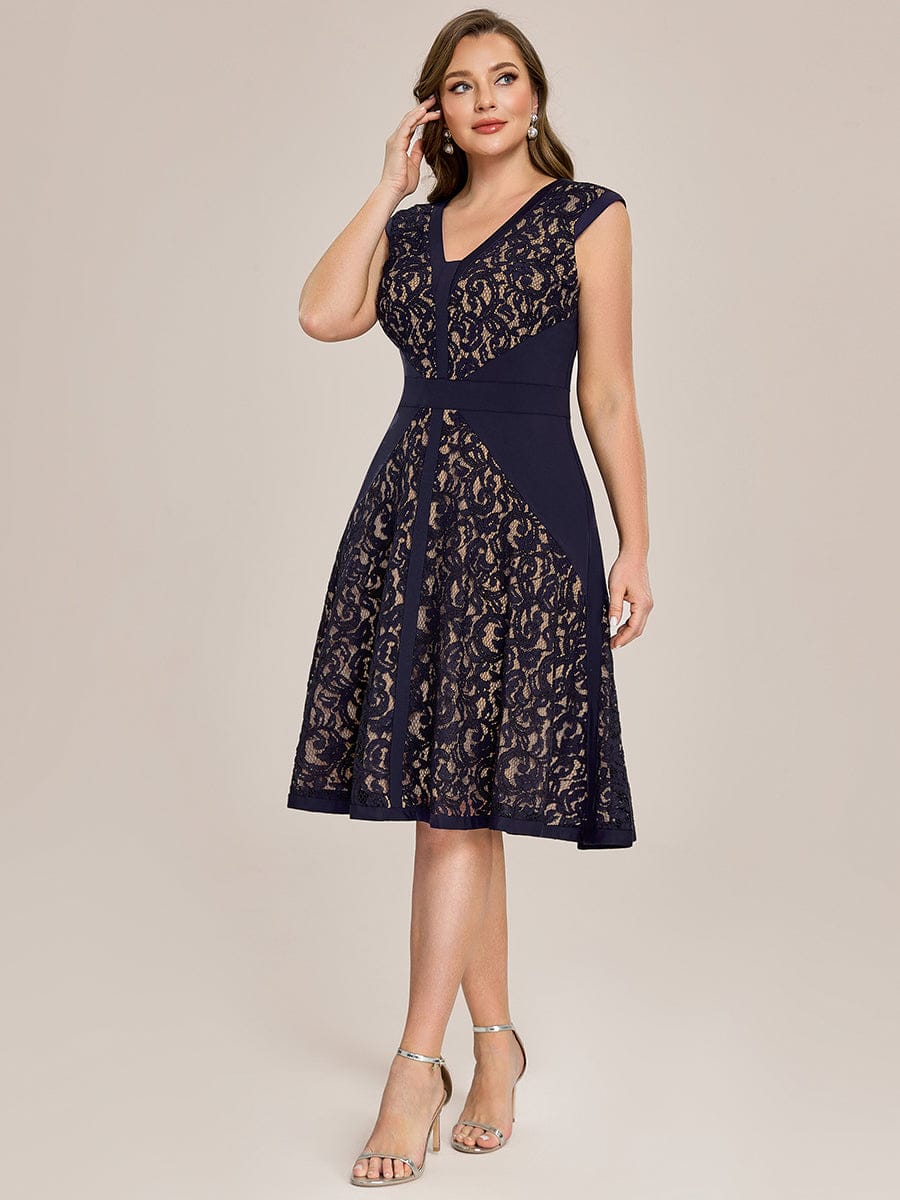 ever TOVE|See-through Lace Cap Sleeve Dress - Image 31