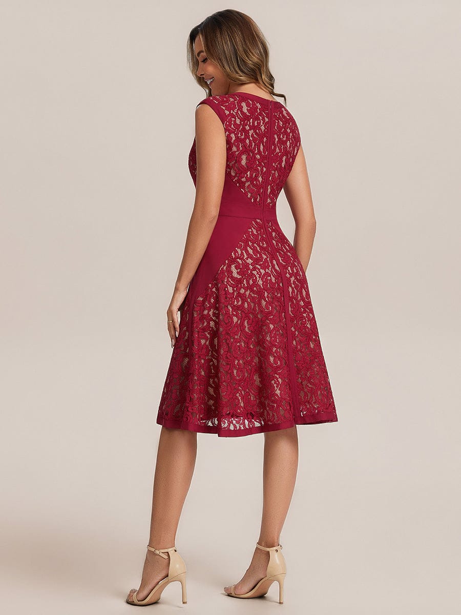 ever TOVE|See-through Lace Cap Sleeve Dress - Image 34