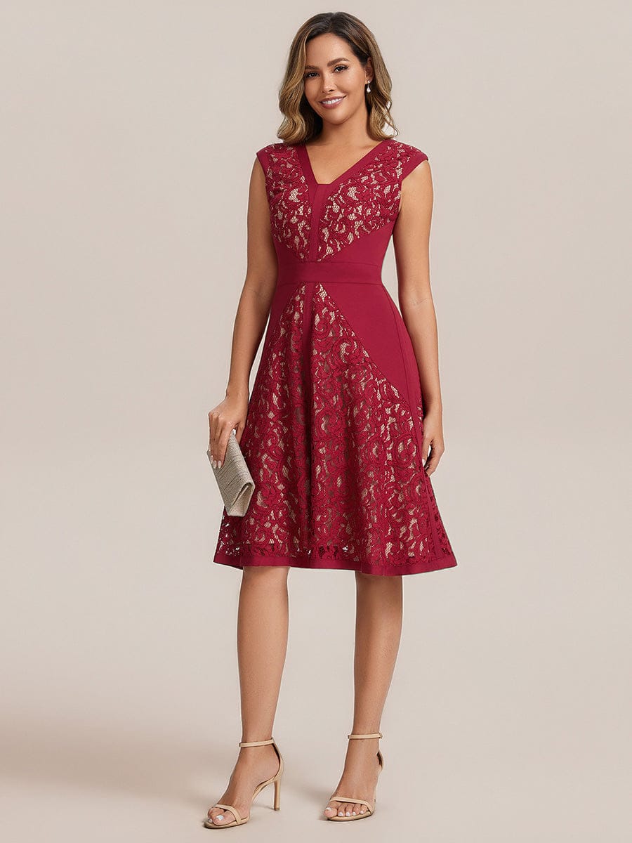 ever TOVE|See-through Lace Cap Sleeve Dress - Image 36