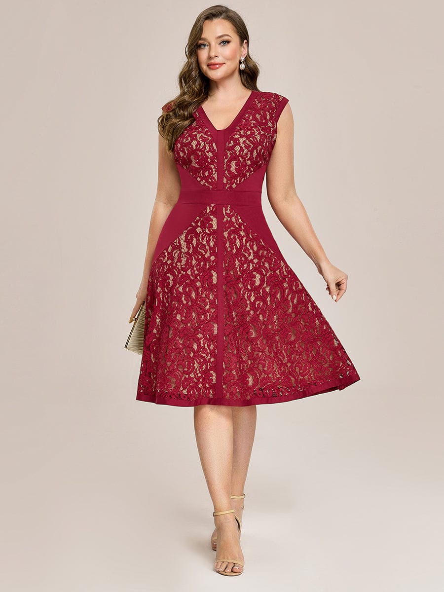 ever TOVE|See-through Lace Cap Sleeve Dress - Image 41