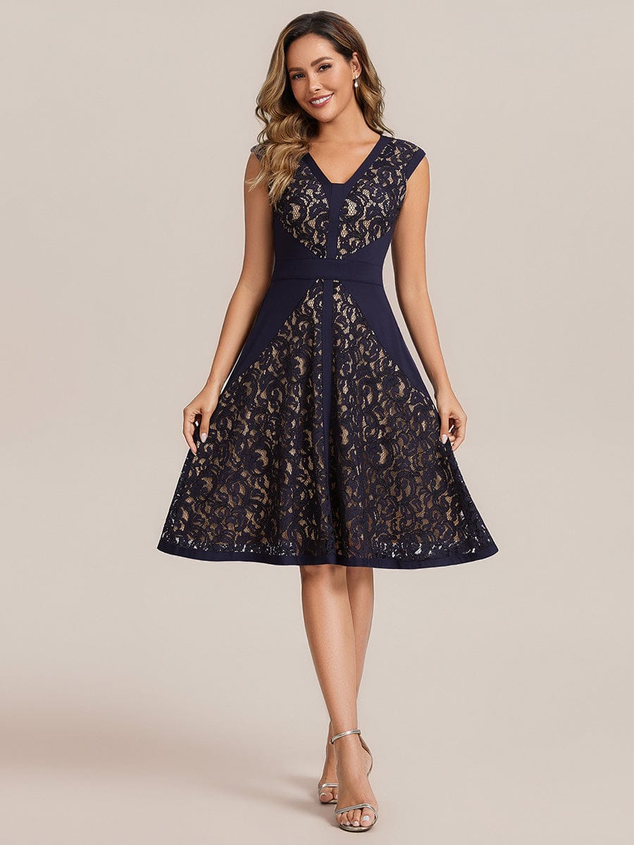 ever TOVE|See-through Lace Cap Sleeve Dress - Image 43