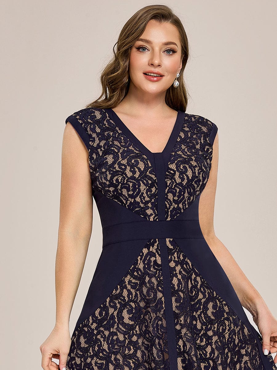 ever TOVE|See-through Lace Cap Sleeve Dress - Image 52
