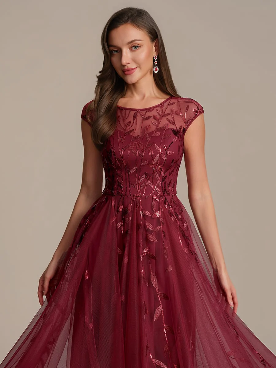 Elegant Sequin Cap Sleeve Dress - Image 10