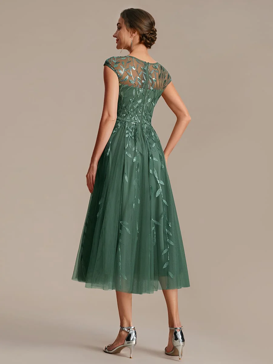 Elegant Sequin Cap Sleeve Dress - Image 20