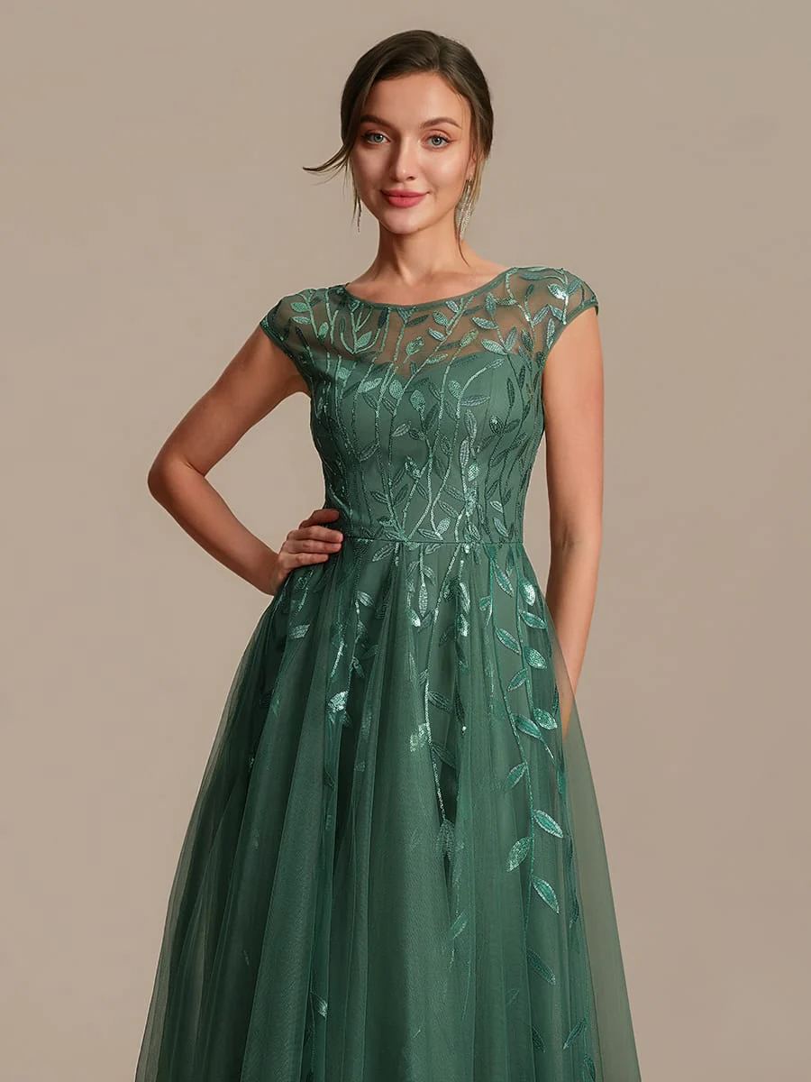 Elegant Sequin Cap Sleeve Dress - Image 22