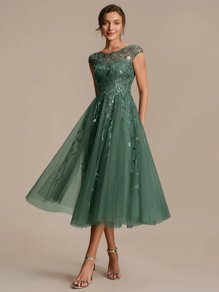 Elegant Sequin Cap Sleeve Dress - Image 26
